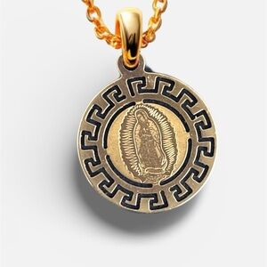 Gold and Black Religious Pendant